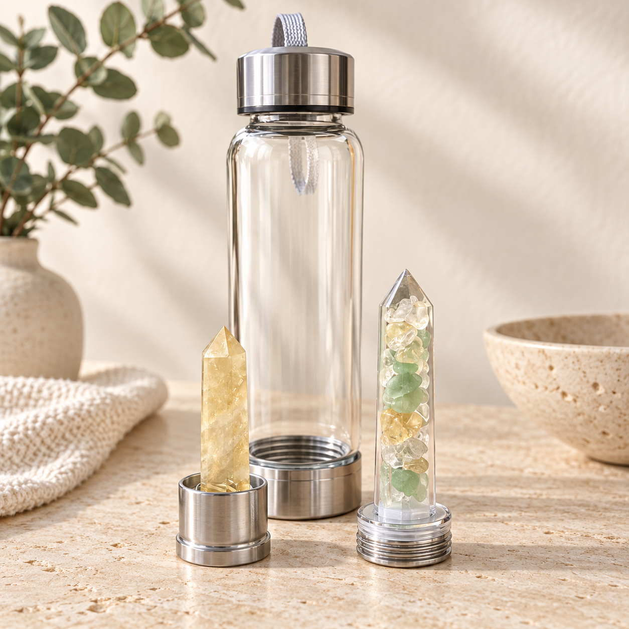 Luck & Prosperity Crystal Water Bottle Gift Set