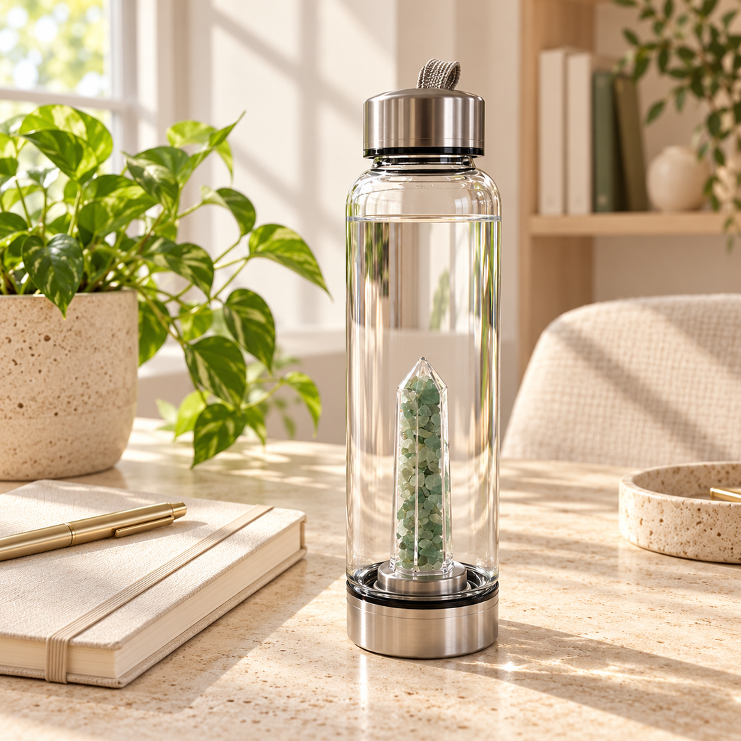 GREEN AVENTURINE CRYSTAL WATER BOTTLE