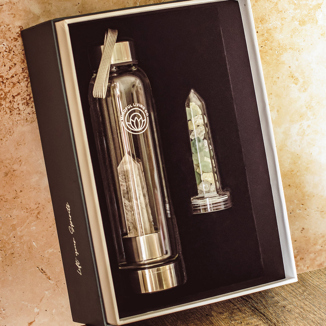 Crystal Water Bottle Gift Set For Good Luck And Prosperity