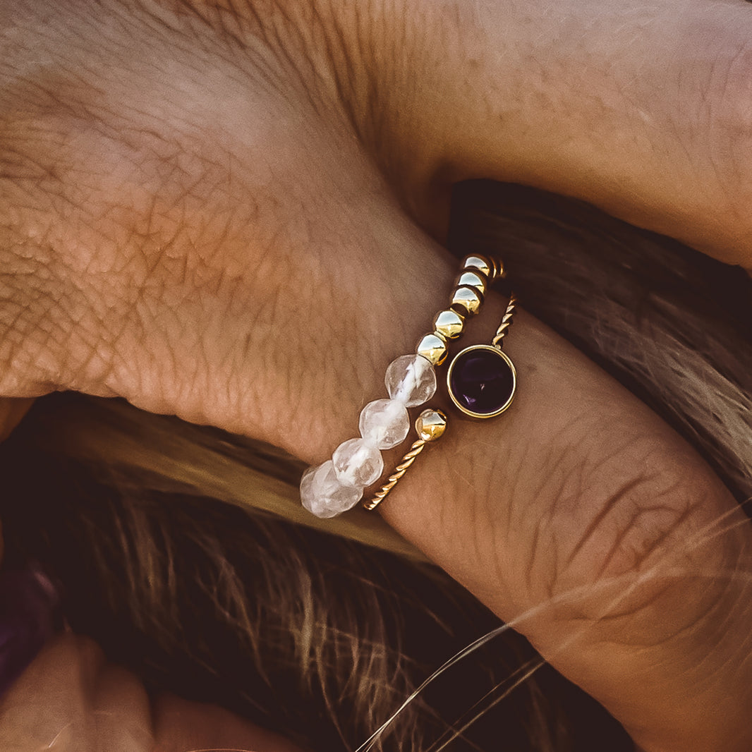 Amethyst 18K Plated Gold Ring