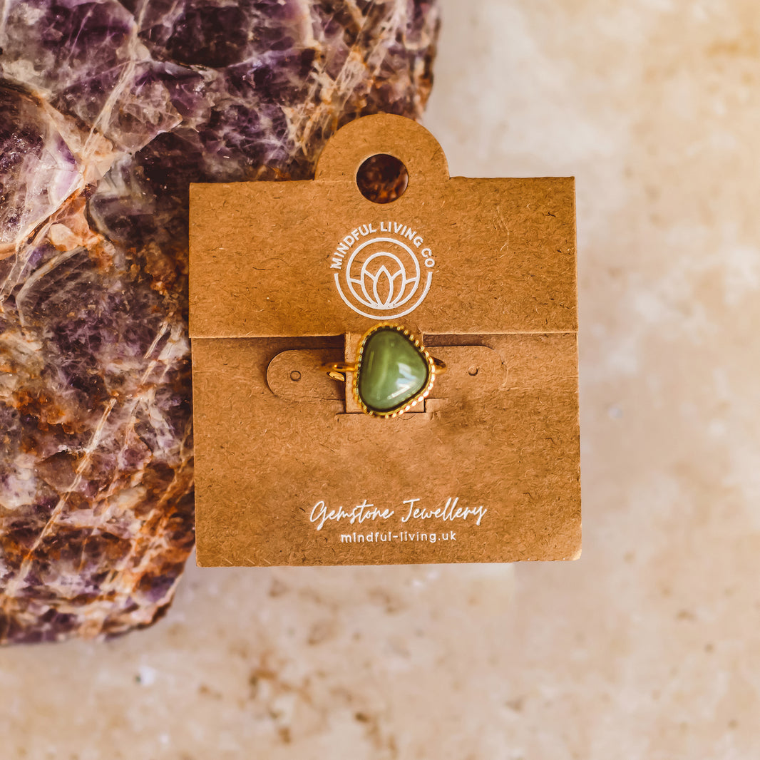 Heart-Shaped Gemstone Ring Collection