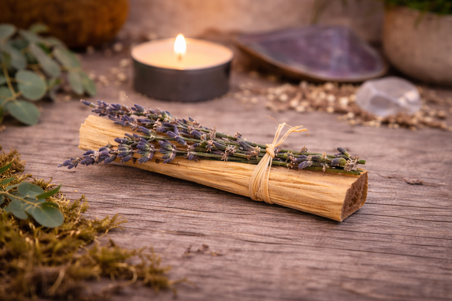 Mini Smudge Cluster, Palo Santo with Lavender 4"